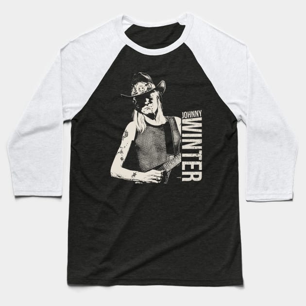 Johnny Winter Baseball T-Shirt by Yopi